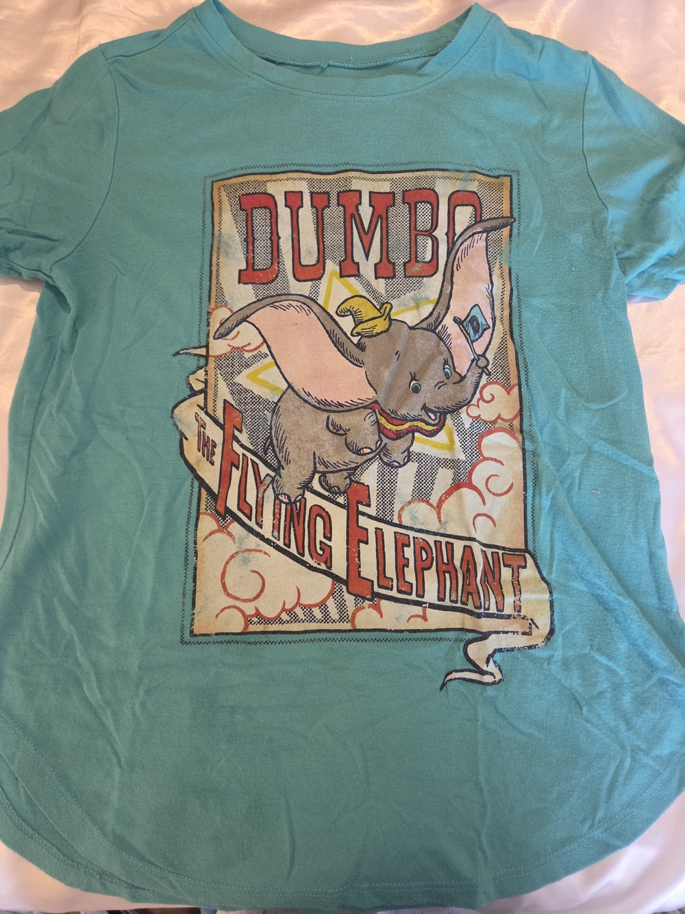 Disney Dumbo Flying Elephant Graphic T-Shirt Size Small Teal